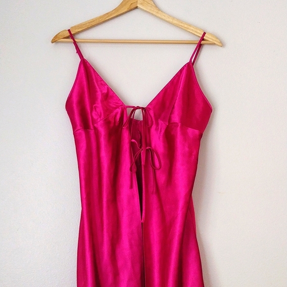 Frederick's of Hollywood Other - Fredrick's of Hollywood Pink Floyd Away Maxi Slip Satin Double Tie Feminine